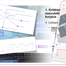 Demotilaisuudessa esiteltyjä tuotoksia.