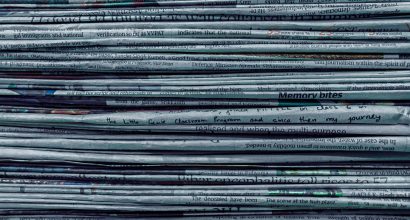 Pile of newspapers.