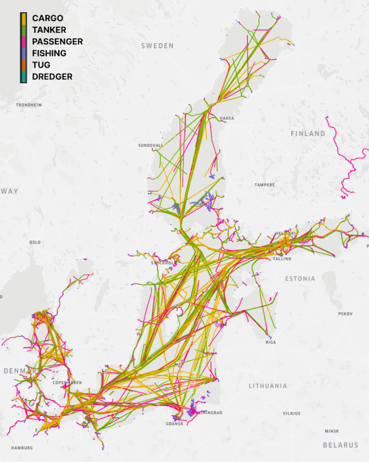 A map with lines.