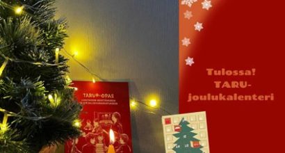 Jouluinen kuva, jossa kerrotaan tulevasta TARU-joulukalenterista