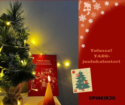 Jouluinen kuva, jossa kerrotaan tulevasta TARU-joulukalenterista