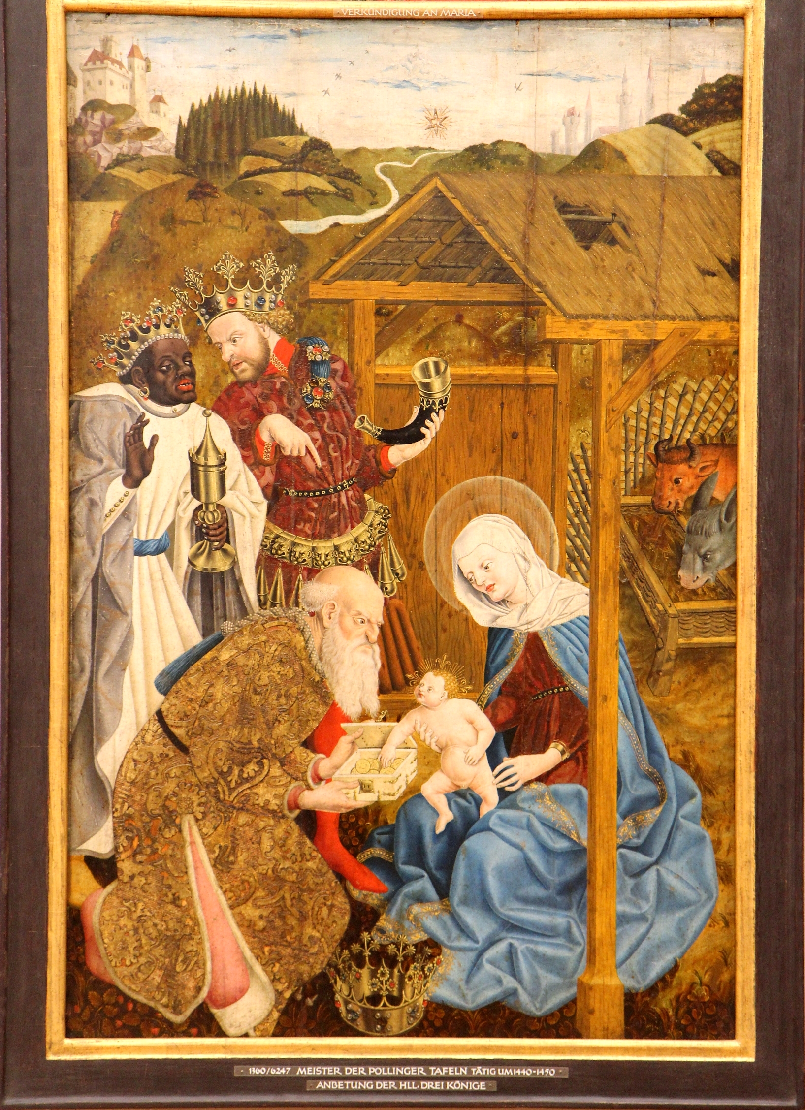 Kolmen viisaan miehen vierailu; maalaus 1440-50, Alte Pinakothek, München