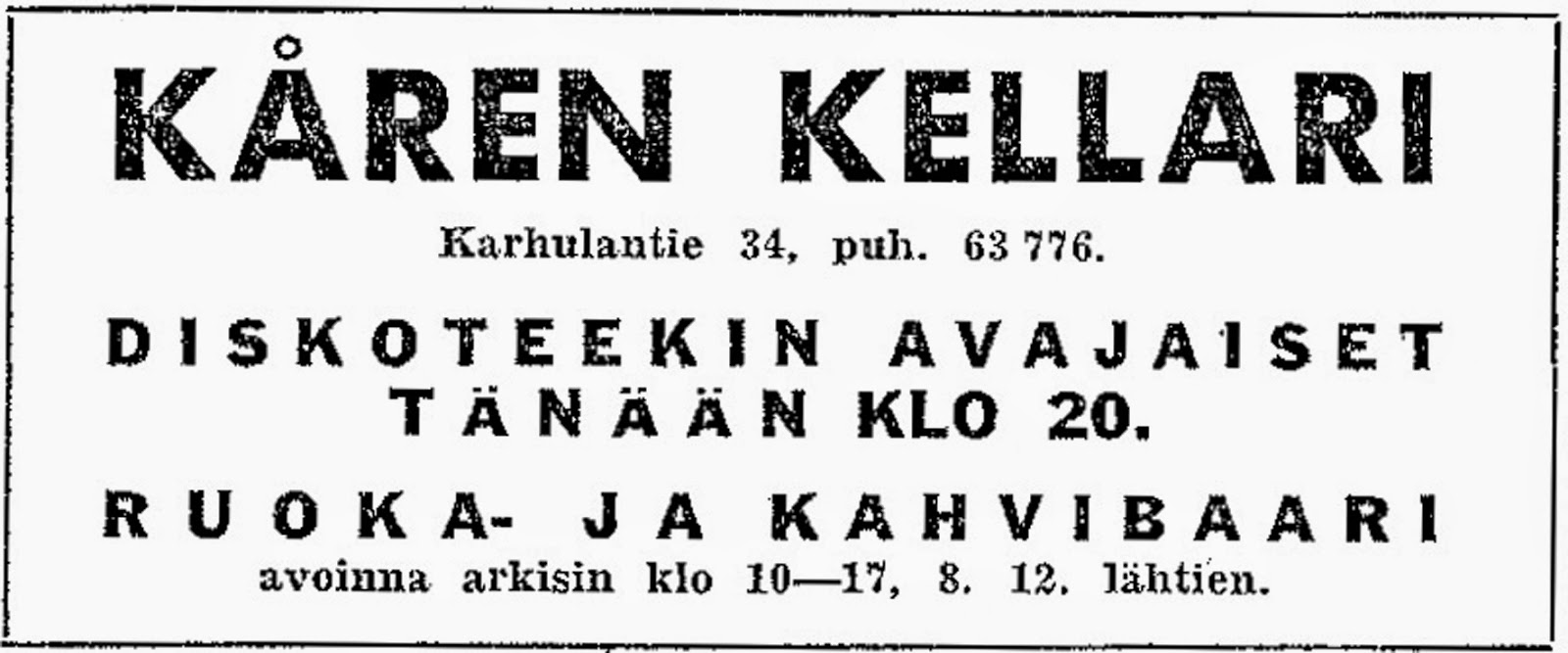 Kåren Kellarin ilmiotus Etelä-Suomessa 5.12.1969.
