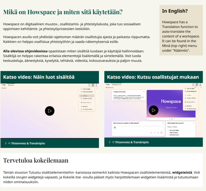 Howspace sandbox