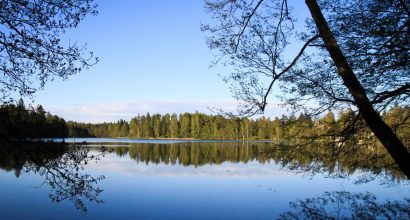 Kauniaisten kansanopiston järvimaisemaa.