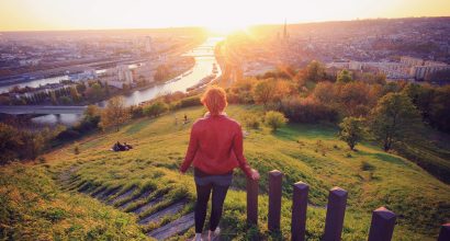 Person looking the beutiful sunset view. Photo by University of Rouen Normandy.