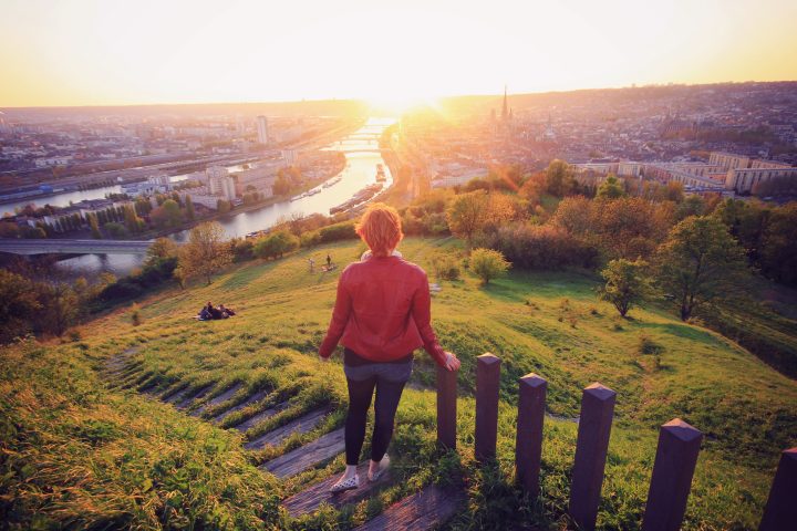 Person looking the beutiful sunset view. Photo by University of Rouen Normandy.