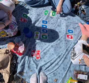 Piknik-viltti jonka päällä pelataan Skip-Boa