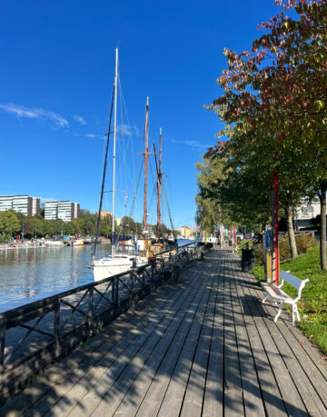 Aurajoen ranta aurinkoisena kesäpäivänä