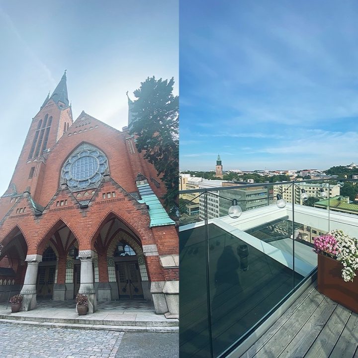 St Michael`s Church and Turku view during summer. 