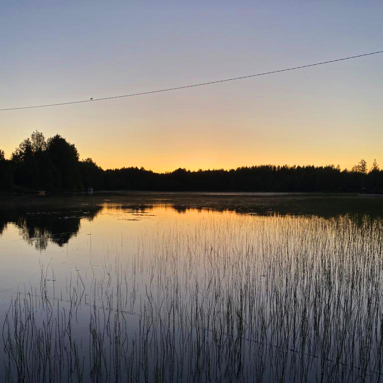 Sunset above a Finnish lake.