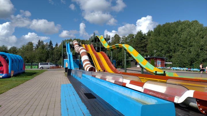 colorful exciting water slides in turku waterpark