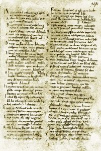 Carmina Cantabrigiensia. A Cambridgean version of a Medieval European chant collection in Latin. Wikimedia Commons. Cambridge University Library Gg.5.35.