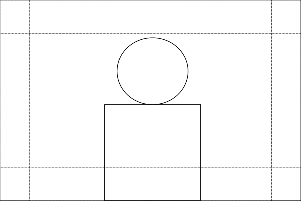 Camera view. Parts of the view are marked as to be cropped out of the view.