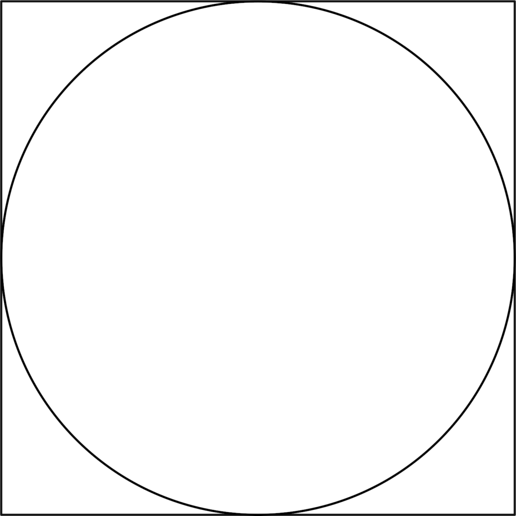 A square and a circle within the square.